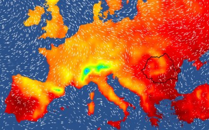 Harta temperaturilor în Europa