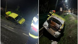 Şofer de 27 de ani, la un pas de tragedie pe o şosea din Neamţ. Tânărul a pierdut controlul volanului şi a intrat cu maşina într-o ţeavă de gaz metan