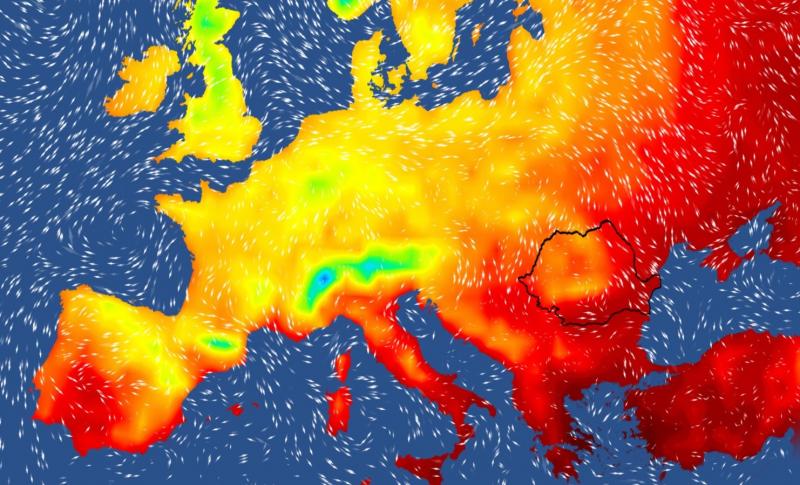 Harta temperaturilor în Europa