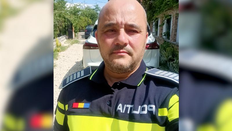Alin, erou în uniformă de poliţist, a salvat de la moarte un copil de 12 ani căzut într-un canal cu apă, în Vâlcea