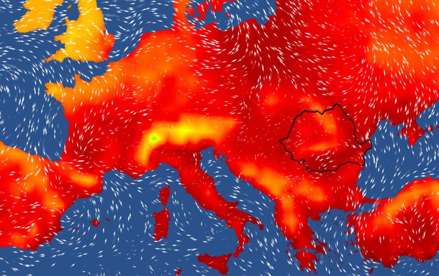 Harta temperaturilor în Europa