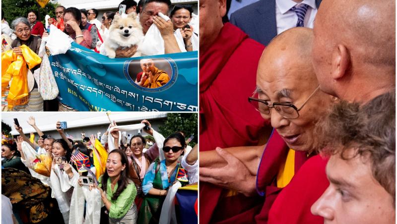 Dalai Lama a ajuns la New York pentru un tratament la genunchi. Momentul în care este întâmpinat de zeci de susținători