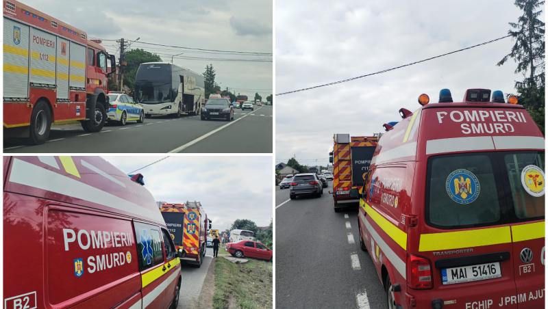 Un autocar cu 38 de copii, implicat într-un accident la Răcăciuni, în Bacău. Maşina a ieşit de pe carosabil