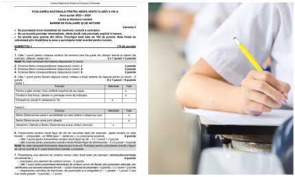 Barem Evaluare Naţională 2024 - limba română