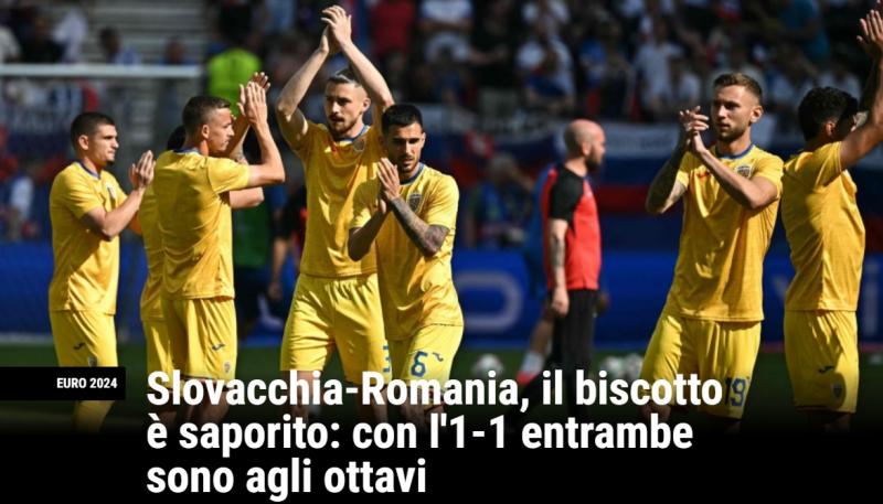 Italienii de la Gazzetta dello Sport scriu și ei despre un "biscotto" între România și Slovacia Italienii de la Gazzetta dello Sport scriu și ei despre un "biscotto" între România și Slovacia