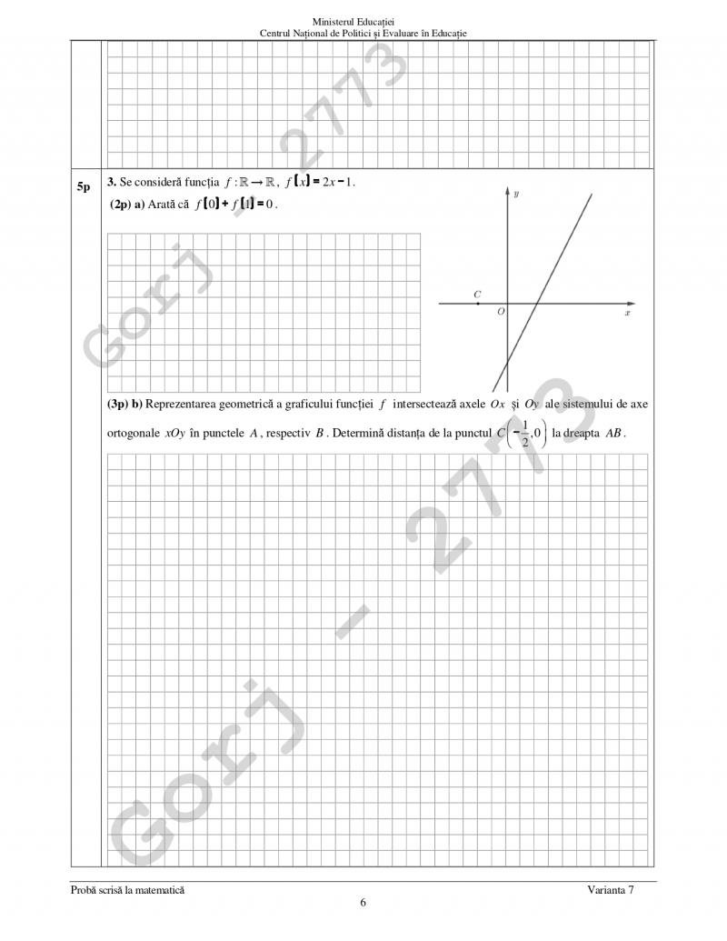 Subiecte la Evaluarea Națională 2024 - matematică Subiecte la Evaluarea Națională 2024 - matematică