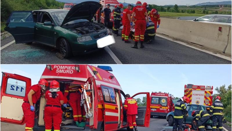 Impact cumplit între două maşini în Sibiu. Trei femei au fost rănite, iar una dintre ele este în stare gravă, inconştientă
