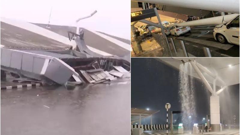 Teroare pe aeroportul din New Delhi, după ce un acoperiş s-a prăbuşit în timpul furtunii. Un mort, mai mulţi răniţi, zeci de curse anulate