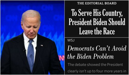 The New York Times îi cere lui Joe Biden să renunțe la cursa prezidențială, după dezbaterea cu Trump: "A picat propriul său test"