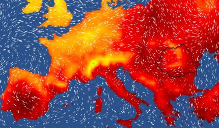 Harta temperaturilor în Europa