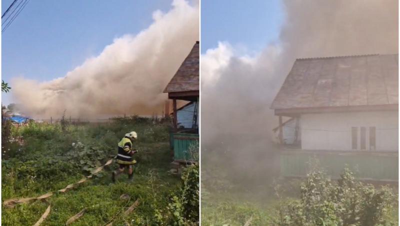 Incendiu violent la o şcoală din judeţul Suceava. Opt autospeciale de stingere intervin