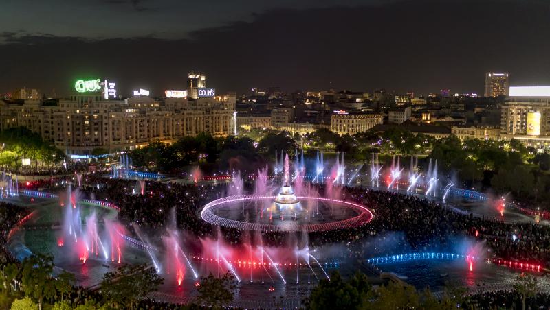 (P) Spectacolele de apă, muzică și lumini de la Fântânile Urbane sărbătoresc din 26 iulie performanța olimpică a sportivilor români