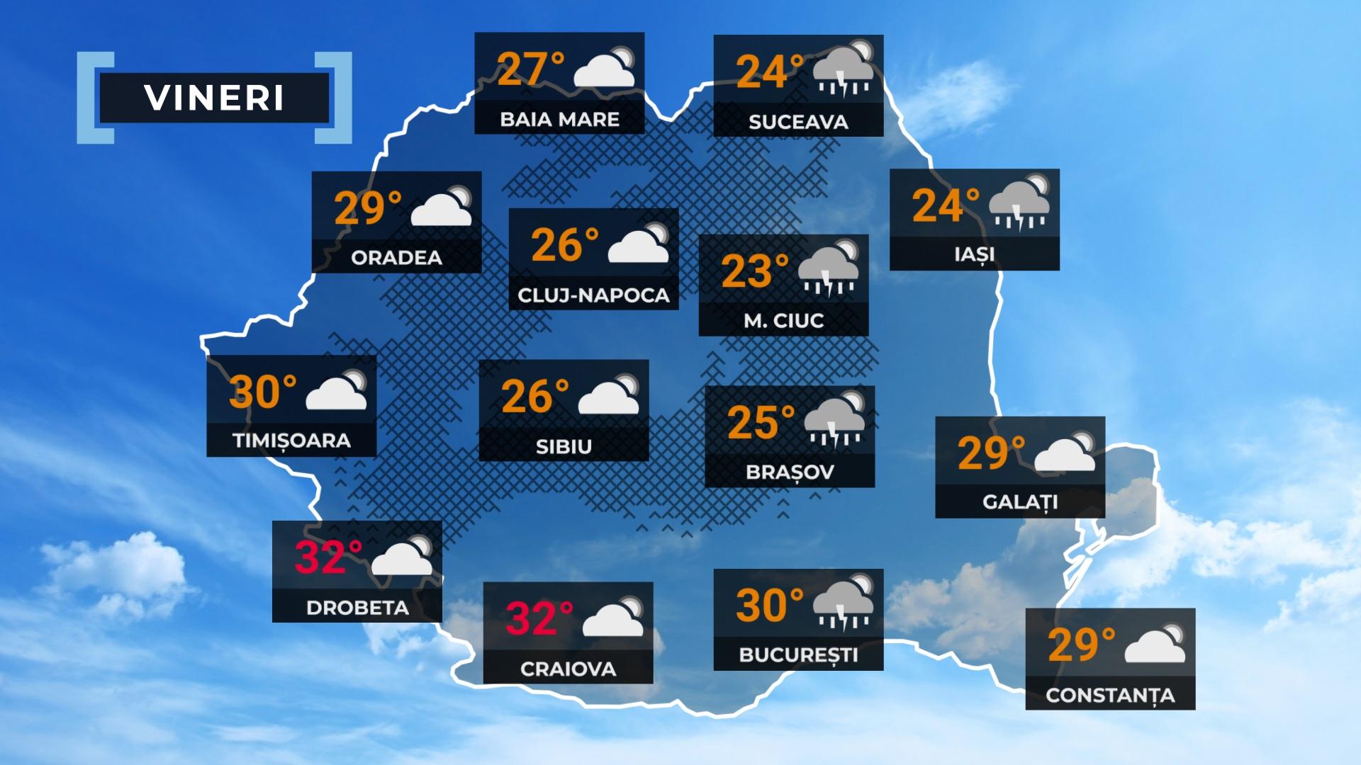 Vremea de mâine 26 iulie 2024. Zonele în care vor fi ploi și furtuni