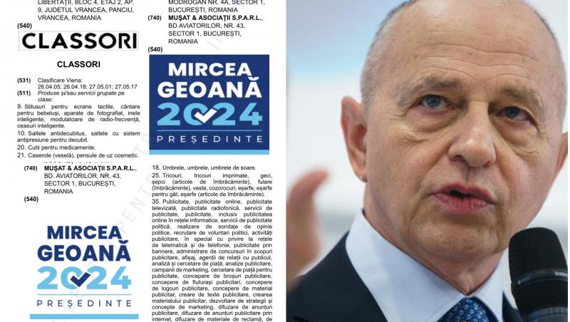 Mircea Geoană a depus cerere la OSIM pentru înregistrarea mărcii "MIRCEA GEOANĂ 2024 PREŞEDINTE"