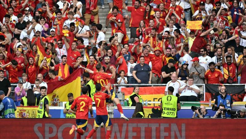 EURO 2024. Spania - Germania 2-1. Spaniolii, în semifinale: au terminat meciul în 10 oameni şi au marcat golul victoriei la ultima fază