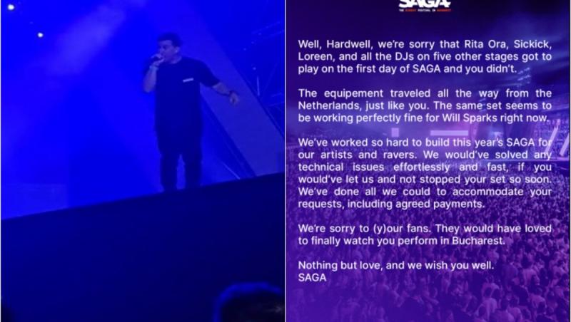 Reacția organizatorilor SAGA, după ce DJ Hardwell a plecat de pe scenă fără să-și termine setul: "Echipamentul a venit tocmai din Olanda, la fel ca tine"