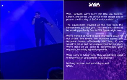 Reacția organizatorilor SAGA, după ce Hardwell a plecat de pe scenă fără să-și termine setul