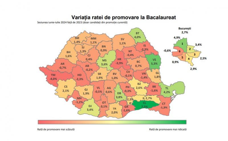 Rezultate Bacalaureat 2024. Rata de promovare de 76,4%, mai mare ca anul trecut. Topul juţelor şi harta notelor de 10 Rezultate Bacalaureat 2024. Rata de promovare de 76,4%, mai mare ca anul trecut. Topul juţelor şi harta notelor de 10