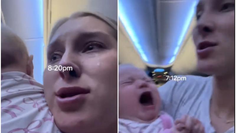 O mămică a împărţit internetul în două, după ce a postat un videoclip cu bebeluşul ei care a plâns continuu în timpul unui zbor cu avionul