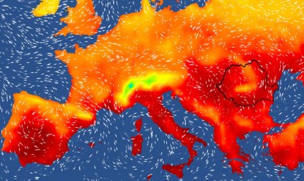 Harta temperaturilor în Europa