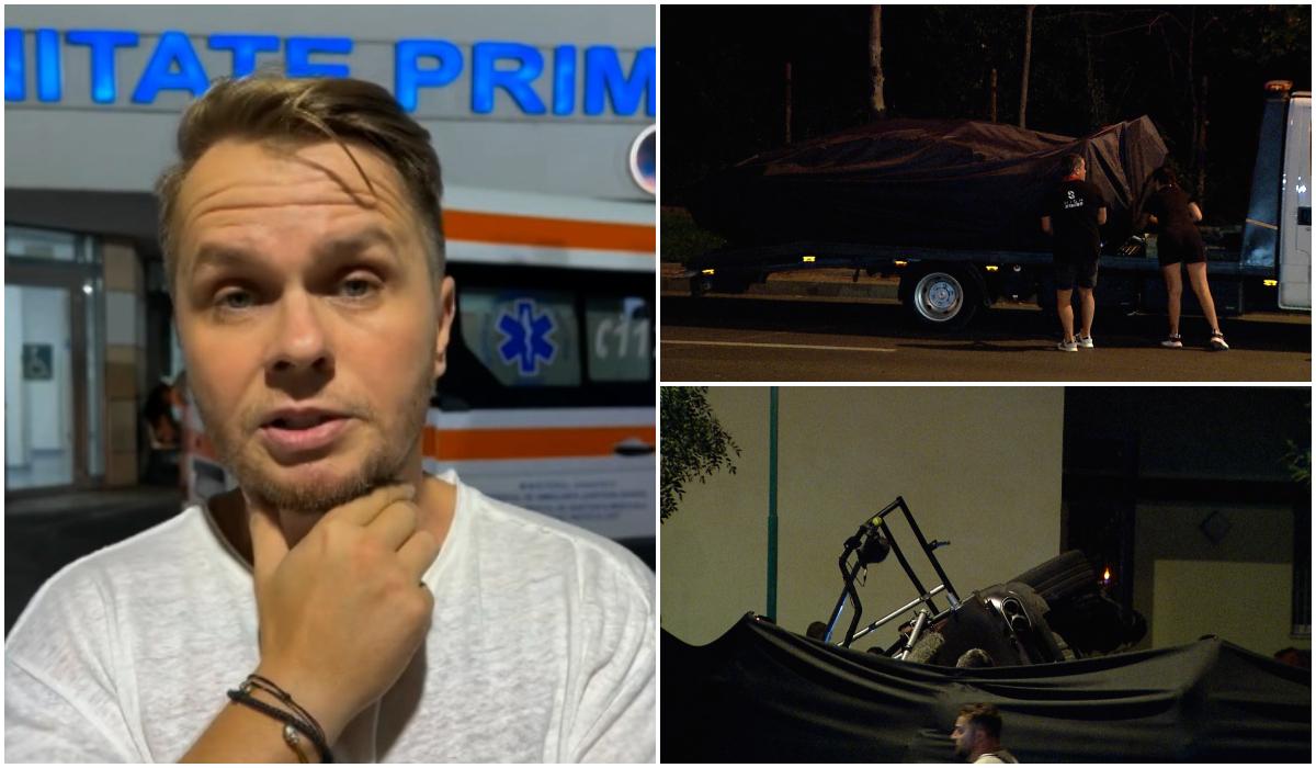 Accident grav în timpl filmărilor pentru pelicula "Cursa", în Sectorul 6. Un bolid de lux a lovit maşina care flma scena. Reacţia lui Codin Maticiuc