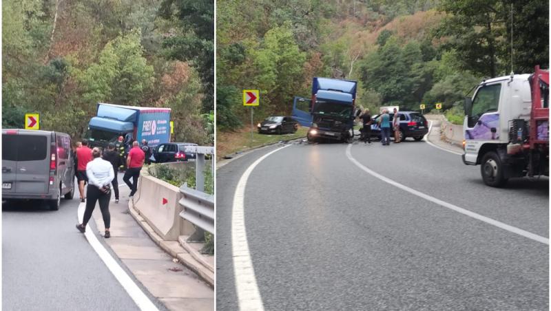 Un şofer beat criţă a blocat Defileul Jiului timp de 2 ore, după ce s-a înfipt cu maşina într-un camion. Avea o alcoolemie de 1.17