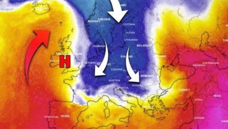 Furtuna "Boris", care loveşte acum în vestul Europei, ajunge la noi în weekend. Aduce răcire, vânt, ploi şi ninsori la munte