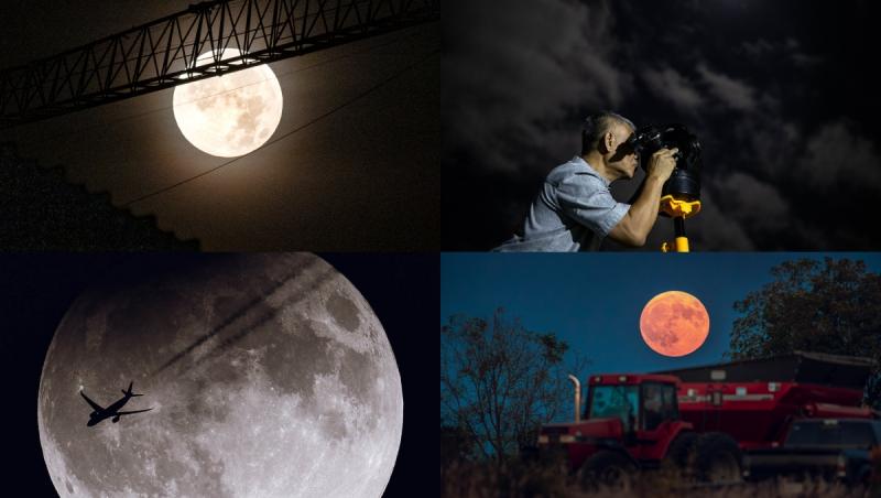 Cum s-a văzut pe cer eclipsa parţială de "Super Lună” de miercuri noaptea. Imagini spectaculoase cu fenomenul rar