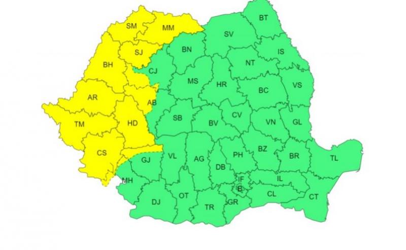 ANM a emis noi atenţionări meteo, vineri dimineaţă ANM a emis noi atenţionări meteo, vineri dimineaţă