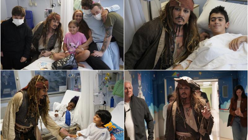 Johnny Depp s-a costumat în Jack Sparrow și le-a făcut o surpriză copiilor aflați într-un spital din Spania