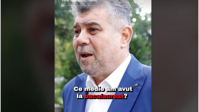 Marcel Ciolacu şi-a amintit ce notă a luat la Bacalaureat. "L-am susţinut acum 38 de ani. Să nu mă întrebe cineva ce culoare de pix am folosit"