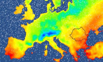 Harta temperaturilor în Europa