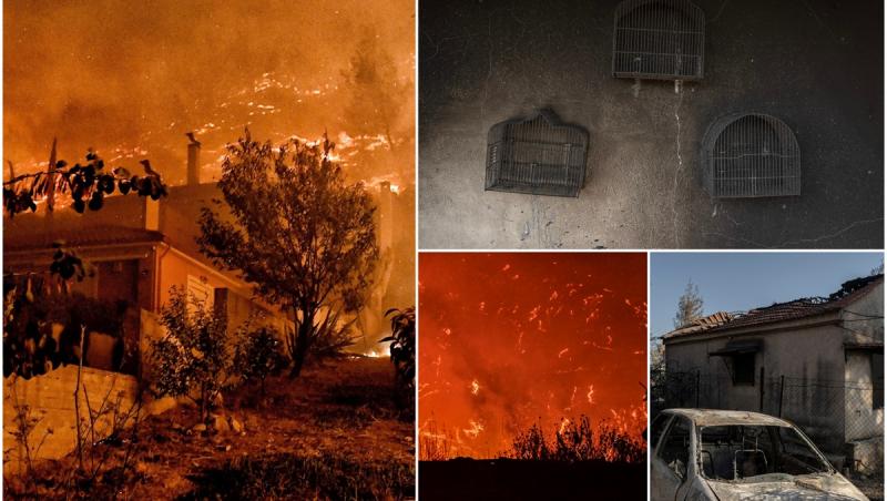 Incendii devastatoare de vegetaţie în Grecia. Doi bărbaţi au murit luptând alături de pompieri să stingă flăcările