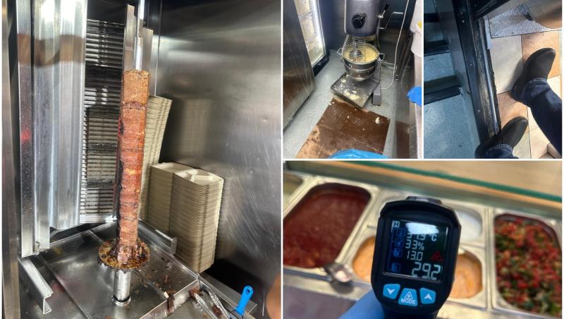 Patru fast-food-uri "Socului Kebab" din Bucureşti, închise temporar de ANPC. Inspectorii au găsit mizerie de nedescris, gândaci și praf