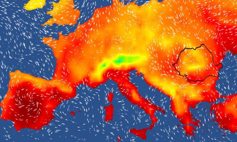 Harta temperaturilor în Europa