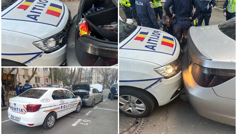 Tânăr din Bucureşti, oprit de poliţie după o urmărire în trafic. A lovit intenţionat autospeciala, apoi a picat la DrugTest