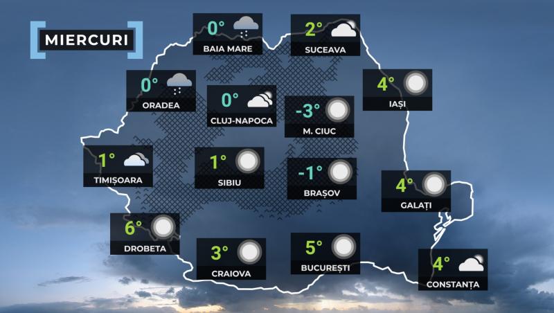 Vremea de mâine 15 ianuarie. Ger în aproape toată ţara, minimele pot ajunge şi la - 17 grade