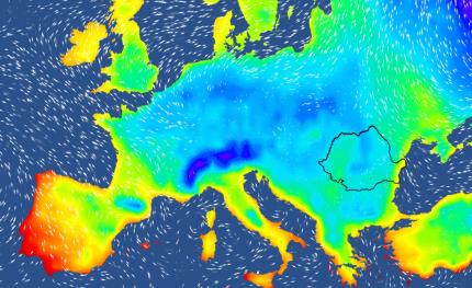 Harta temperaturilor în Europa