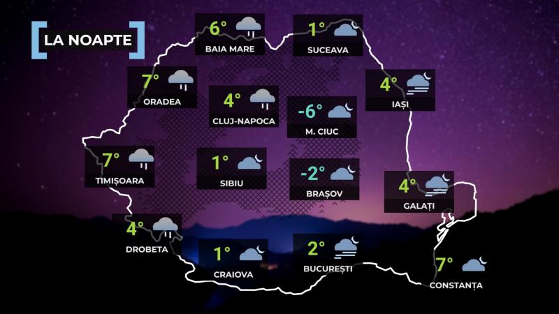 Vremea de mâine 29 ianuarie. Va fi mai cald decât normalul perioadei. Maxime şi de 19 grade Harta României cu temperaturi