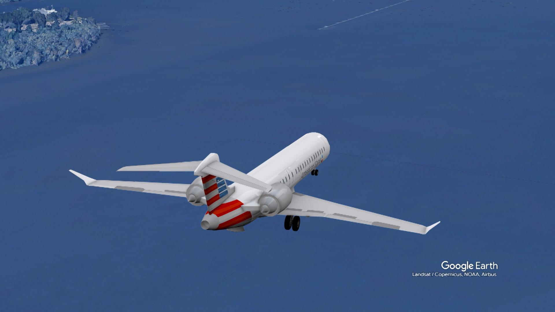 Momentul cand cele doua aeronave se ciocnesc