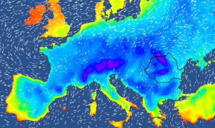 Harta temperaturilor în Europa