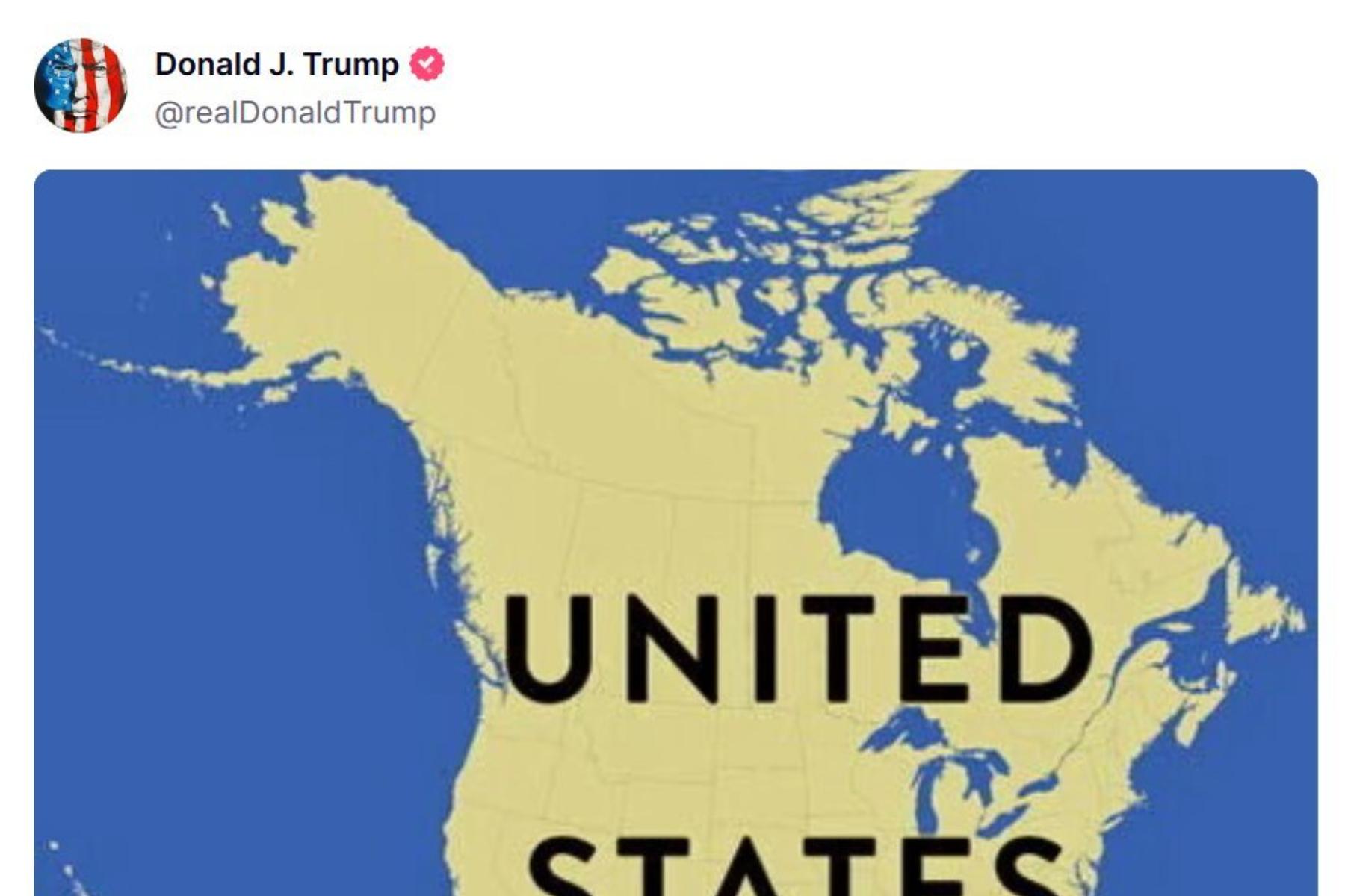 Trump a publicat o hartă cu Canada făcând parte din Statele Unite