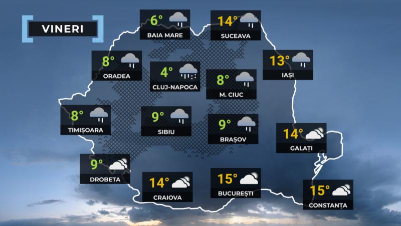 Vremea de mâine 10 ianuarie 2025. Temperaturile scad brusc în o mare parte din țară