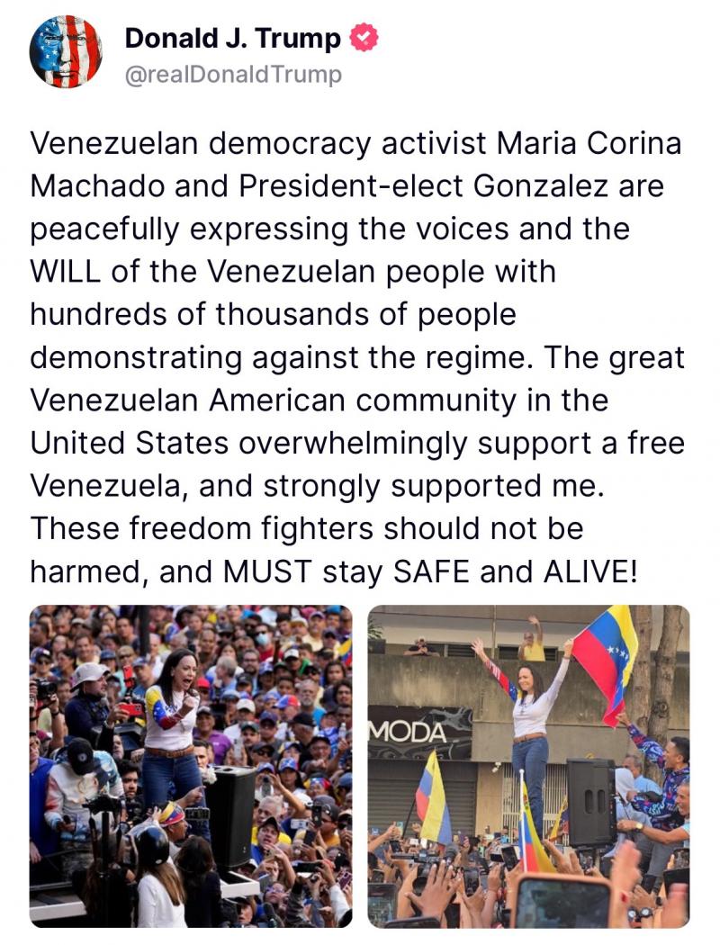 Maria Corina Machado, câștigătoarea Premiului Nobel pentru Pace, îi dedică premiul lui Donald Trump