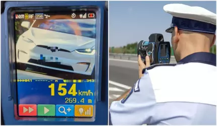 Șofer din Râmnicu Vâlcea, prins cu 154 km/h într-o localitate