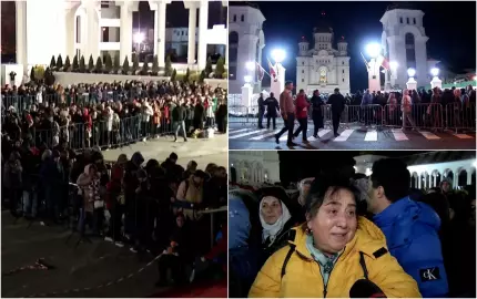 VIDEO A treia noapte de pelerinaj la Catedrala Naţională. Credincioşii au stat şi 7 ore ca să se închine