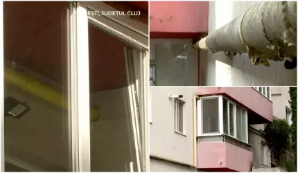 O clujeancă şi-a închis balconul cu tot cu ţeava de gaze a blocului. Are 15 zile pentru a-l demola