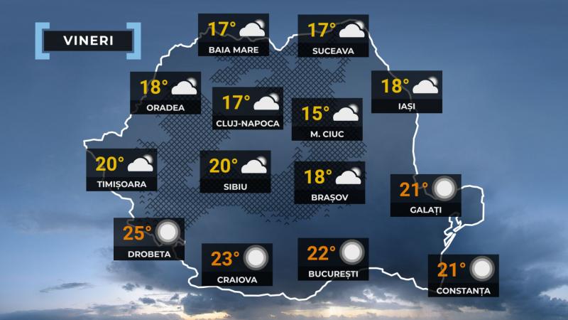 Vremea de mâine 31 octombrie. Va fi mult mai cald decât normalul perioadei. Maxime, între 16 şi 24 de grade