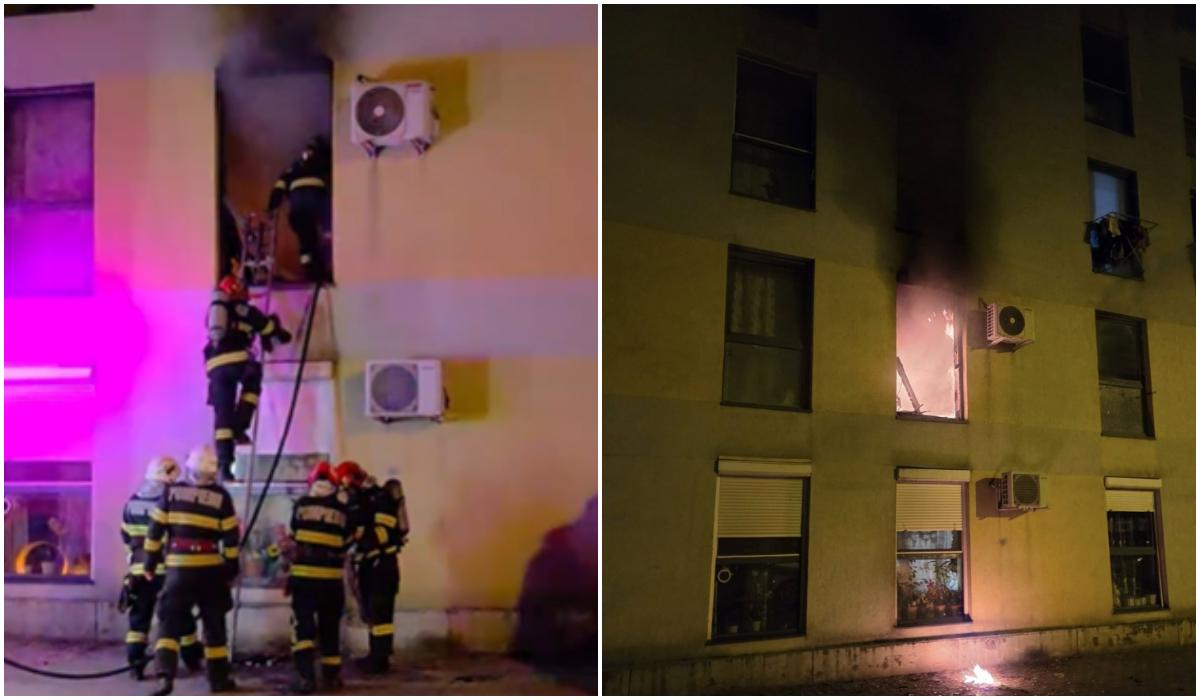 Incendiu violent într-un bloc din Timișoara