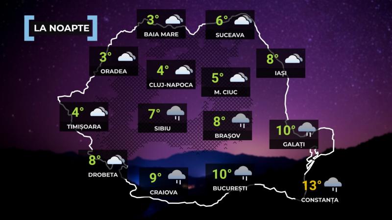 Vremea de mâine 11 noiembrie. Se încălzește ușor în cea mai mare parte a țării. Nu scăpăm de ploi